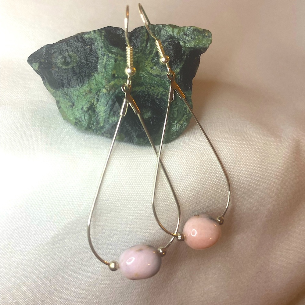 PINK OPAL Teardrop Earrings 🌸 - Picture 1 of 7
